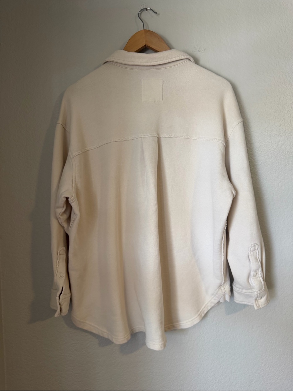 Aerie LumberJane Oversized Shirt Jacket Toasted Coconut Size Small Cozy Layering - Picture 6 of 7